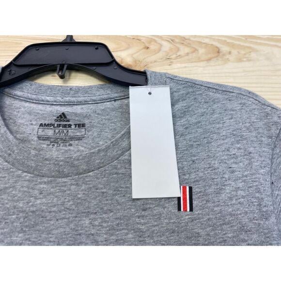 Chicago Blackhawks Shirt Mens Medium Gray Adidas Hockey NHL Short Sleeve Slim - Picture 6 of 14